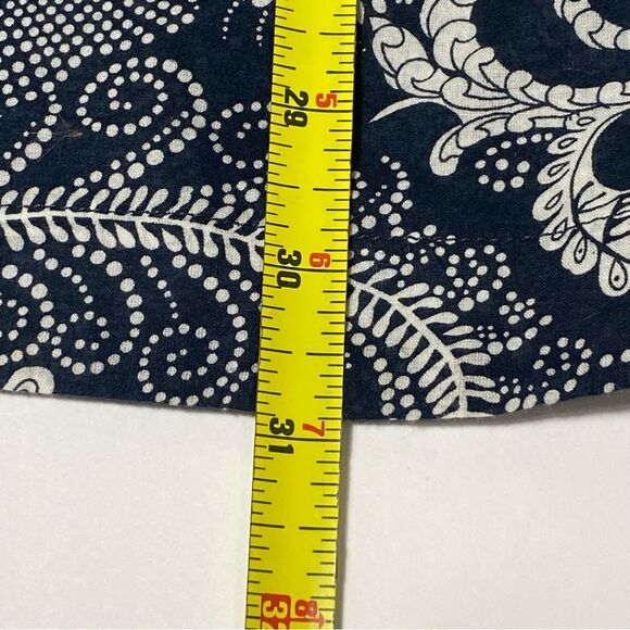 Talbots 100% Cotton Navy Blue Paisley Button Up Tunic Blouse Women's Size XL - Picture 4 of 16